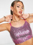 Collective the Label exclusive sequin crop top co-ord in hot pink