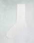 ASOS DESIGN rib sock in light grey