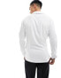 Фото #4 товара ASOS DESIGN muscle fit deep revere collar shirt in white