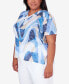 Фото #5 товара Plus Size Bayou V-neck Wavy Abstract Top