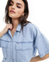 Фото #2 товара Tommy Jeans chambray blouse in mid wash