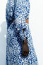 Фото #3 товара Платье-рубашка миди с принтом и ремнем ZARA