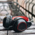 Фото #2 товара Игровые наушники с микрофоном KSIX Drakkar USB LED Чёрный Красный