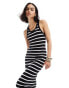 Фото #1 товара ASOS DESIGN scoop neck midi dress in black and white stripe