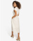 ფოტო #2 პროდუქტის Women's Textured-Stripe Collared Midi Dress