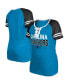 ფოტო #1 პროდუქტის Women's Blue Carolina Panthers Raglan Lace-Up T-shirt