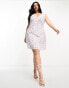 Фото #1 товара Glamorous Curve 90s mini dress in lilac spring floral