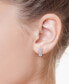 ფოტო #3 პროდუქტის EFFY® Diamond Cluster Hoop Earrings (1 ct. t.w.) in 14k White Gold (Also available in in 14k Two-Tone Gold)