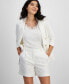 Фото #1 товара Women's Linen-Blend Pleated Shorts, Created for Macy's
