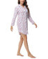 Фото #5 товара Women's Long Sleeve Notch Collar Sleepshirt Nightgown