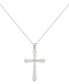 Crystal Cross 18" Pendant Necklace in 10k Gold