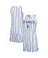 Women's White Los Angeles Dodgers Reel Pinstripe Knit Sleeveless Nightshirt