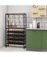 Freestanding Wine Bakers Rack with 4-Tier Wine Storage and 4 Rows of Stemware Racks