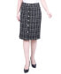 Фото #1 товара Petite Slim Tweed Double Knit Knee Length Skirt