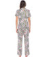 ფოტო #10 პროდუქტის Women's Short Sleeve Pants Tropical Pajama Set, 2-Piece