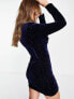 Фото #3 товара Lavish Alice glitter velvet corset detail mini dress in navy