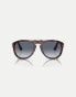 Фото #3 товара Persol 649 original pilot sunglasses in tortoise with blue lens in dark brown