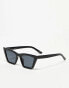 Topshop oversized angular cateye sunglasses in black