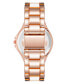 Women's Link Bracelet Watch in Rose Gold-Tone with White Enamel, 36mm