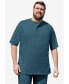 Фото #3 товара Big & Tall Shrink-Less Lightweight Henley T-Shirt