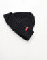 Фото #4 товара Levi's ribbed beanie with red tab logo in black