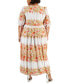 Фото #2 товара Plus Size Floral-Print Chiffon A-Line Midi Dress