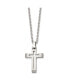 Фото #2 товара Chisel brushed Cut-out Cross Pendant Cable Chain Necklace