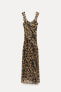 Zw collection ruffled animal print dress