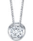 ფოტო #1 პროდუქტის Diamond Circular 18" Pendant Necklace (1/4 ct. t.w.) in 14k White Gold