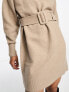 & Other Stories belted knitted dress in beige M - фото #5