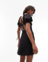 Topshop textured jersey tea dress with back detail in black 40 - фото #6