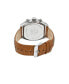 ფოტო #1 პროდუქტის Roman Genuine Leather Silver Tone & Brown Men's Watch 1292CROL