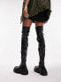 Фото #3 товара Topshop Tyson over the knee boot in black