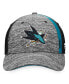 Фото #4 товара Men's Gray, Black San Jose Sharks Defender Flex Hat