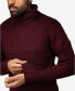 Men's Ribbed Pattern Turtleneck Sweater