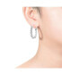White Gold Plated with Cubic Zirconia Inside Out Hoop Earrings