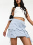 Bershka cargo tailored skort co-ord in blue