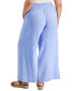 Фото #4 товара Plus Size Gauze Wide-Leg Pull-On Pants, Created for Macy's