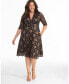 ფოტო #1 პროდუქტის Plus Size Mon Cherie Floral Lace Cocktail Dress