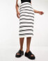 Фото #6 товара ASOS DESIGN knitted midi skirt in textured yarn in stripe