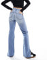 Фото #4 товара Bershka high waisted bootcut jeans in light blue