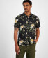 Men's Charm Midnight Short Sleeve Button-Front Floral Print Shirt