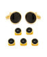 Men's Gold-tone and Onyx 5 Cufflinks and Stud Set, 7 Piece Set