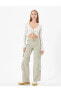 Kargo Pantolon Geniş Paça Normal Bel Kemer Detaylı Cepli Pamuklu - Bianca Jeans