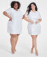 Trendy Plus Size Printed Short-Sleeve Sequin Dress