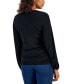Фото #2 товара Women's Zip V-Neck Ruched Front Top, Created for Macy's