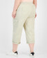 Фото #3 товара Plus Size Mid Rise Pull-On Cargo Capri Pants, Created for Macy's