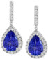 ფოტო #3 პროდუქტის EFFY® Tanzanite (3-1/2 ct. t.w.) & Diamond (3/8 ct. t.w.) Pear Drop Earrings in 14k White Gold