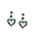 ფოტო #1 პროდუქტის Women's Gold Heart Drop Earrings