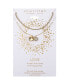 ფოტო #4 პროდუქტის Cubic Zirconia Double Puff Heart Snake Chain Layered Pendant Necklace